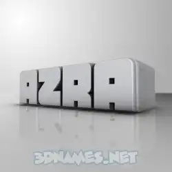 azra in White Metro style - 3D name wallpaper