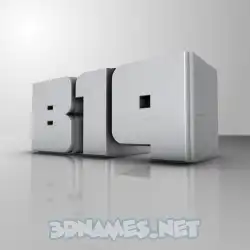 b19 in White Metro style - 3D name wallpaper