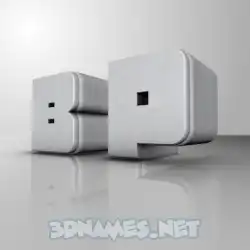 b p in White Metro style - 3D name wallpaper