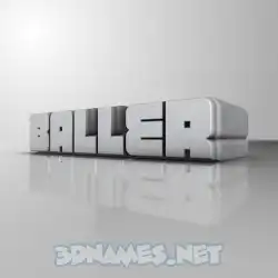 baller in White Metro style - 3D name wallpaper