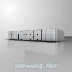 bangram in White Metro style - 3D name wallpaper