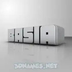 basia in White Metro style - 3D name wallpaper