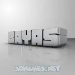bayas in White Metro style - 3D name wallpaper
