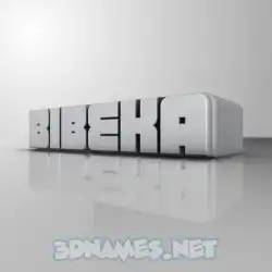 bibeka in White Metro style - 3D name wallpaper