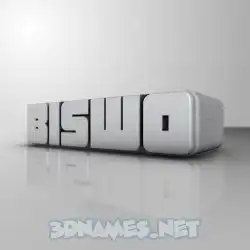 biswo in White Metro style - 3D name wallpaper