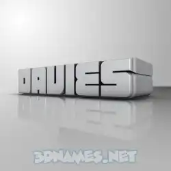 davies in White Metro style - 3D name wallpaper