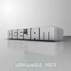 deejam in White Metro style - 3D name wallpaper