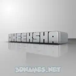 dheeksha in White Metro style - 3D name wallpaper