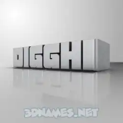 digghi in White Metro style - 3D name wallpaper