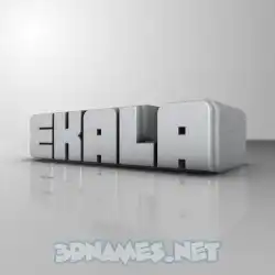 ekala in White Metro style - 3D name wallpaper