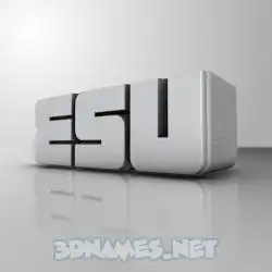 esu in White Metro style - 3D name wallpaper