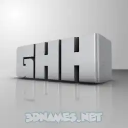 ghh in White Metro style - 3D name wallpaper