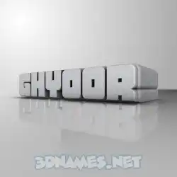 ghyoor in White Metro style - 3D name wallpaper