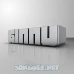 ginnu in White Metro style - 3D name wallpaper