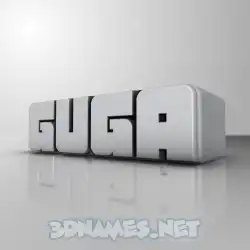 guga in White Metro style - 3D name wallpaper
