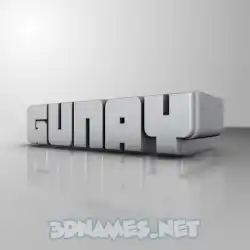 gunay in White Metro style - 3D name wallpaper