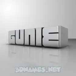 gunie in White Metro style - 3D name wallpaper