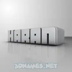haran in White Metro style - 3D name wallpaper