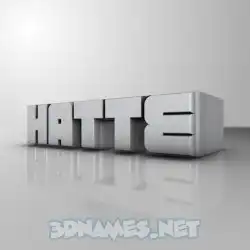 hatte in White Metro style - 3D name wallpaper