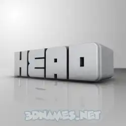 head in White Metro style - 3D name wallpaper