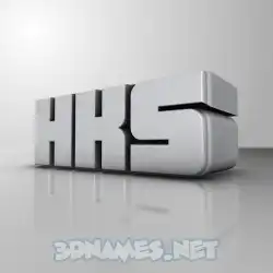 hks in White Metro style - 3D name wallpaper