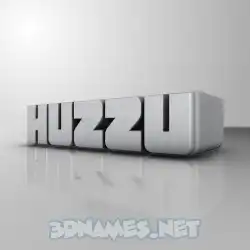 huzzu in White Metro style - 3D name wallpaper