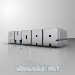 hydar in White Metro style - 3D name wallpaper