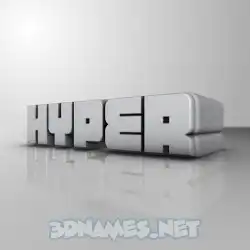 hyper in White Metro style - 3D name wallpaper