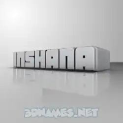 inshana in White Metro style - 3D name wallpaper