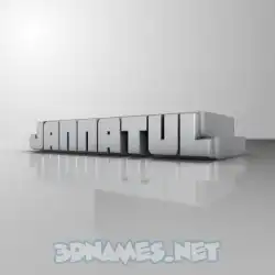 jannatul in White Metro style - 3D name wallpaper