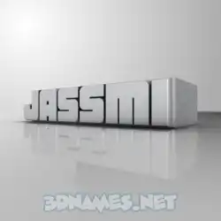 jassmi in White Metro style - 3D name wallpaper