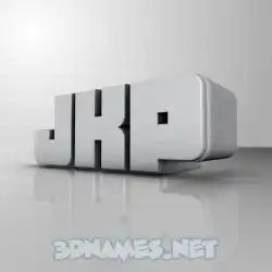 jkp in White Metro style - 3D name wallpaper