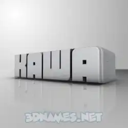 kawa in White Metro style - 3D name wallpaper