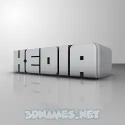 kedia in White Metro style - 3D name wallpaper