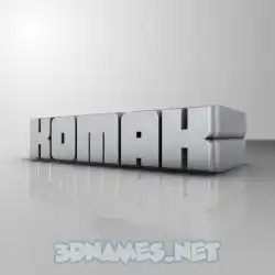 komak in White Metro style - 3D name wallpaper