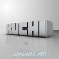 kuchi in White Metro style - 3D name wallpaper