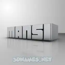 mansi in White Metro style - 3D name wallpaper