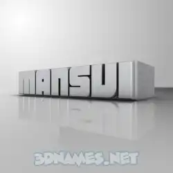 mansvi in White Metro style - 3D name wallpaper