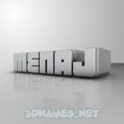 menaj in White Metro style - 3D name wallpaper