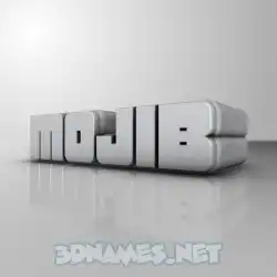 mojib in White Metro style - 3D name wallpaper