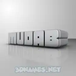 mudab in White Metro style - 3D name wallpaper
