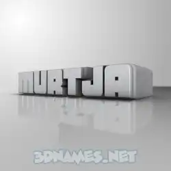 murtja in White Metro style - 3D name wallpaper
