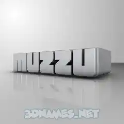 muzzu in White Metro style - 3D name wallpaper