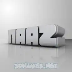 naaz in White Metro style - 3D name wallpaper