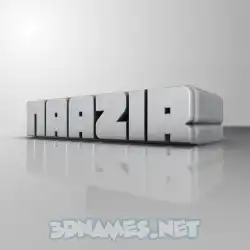 naazir in White Metro style - 3D name wallpaper