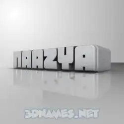 naazya in White Metro style - 3D name wallpaper