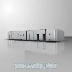nabonita in White Metro style - 3D name wallpaper