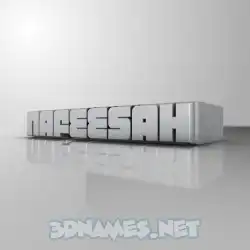 nafeesah in White Metro style - 3D name wallpaper