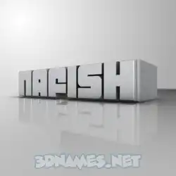 nafish in White Metro style - 3D name wallpaper