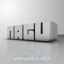 nagu in White Metro style - 3D name wallpaper